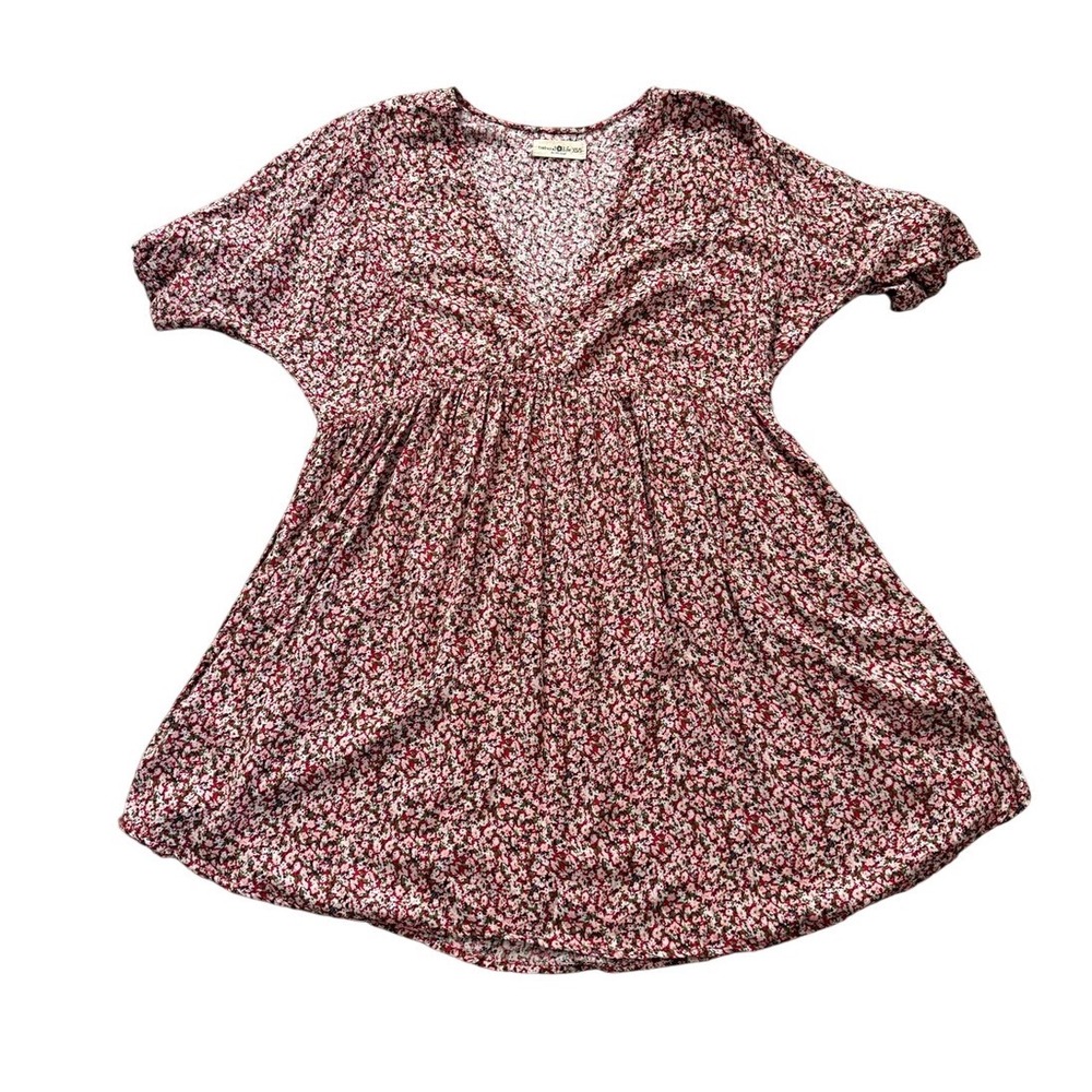 Natural Life Red Stella Mini Floral Babydoll Dress XS/S Cottagecore Garden Party - Picture 2 of 9